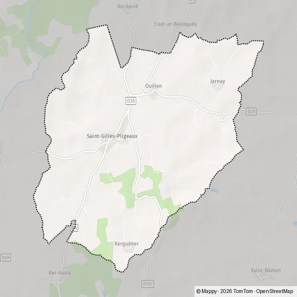 Plan SaintGillesPligeaux carte de SaintGillesPligeaux (22480) et