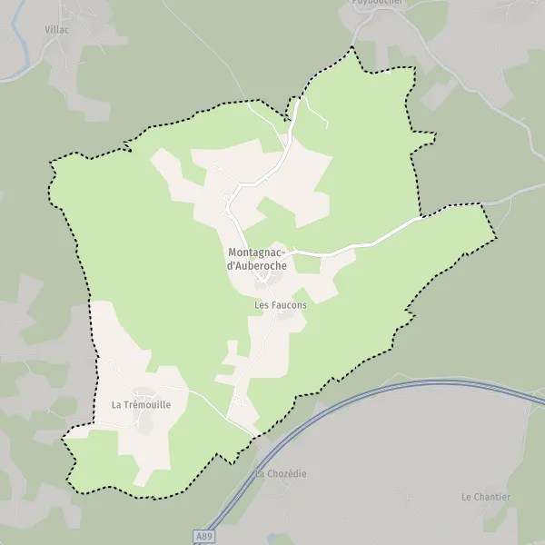 Plan Montagnacd'Auberoche carte de Montagnacd'Auberoche (24210) et