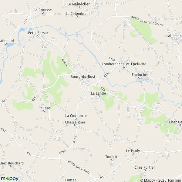 Plan bourgdubost carte de bourgdubost (24600) et infos pratiques