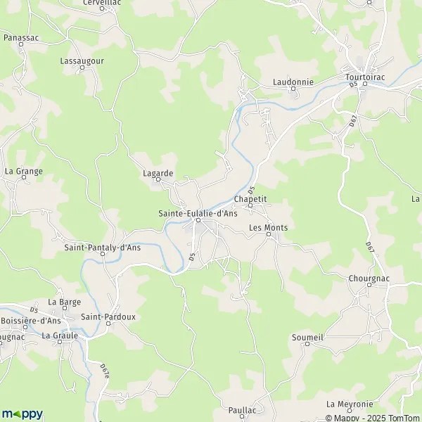 Plan SainteEulalied'Ans carte de SainteEulalied'Ans (24640) et