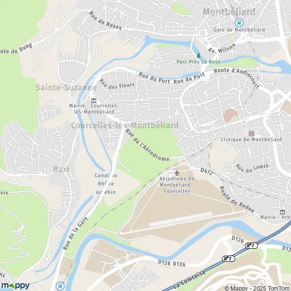 Plan courcelleslesmontbeliard carte de courcelleslesmontbeliard
