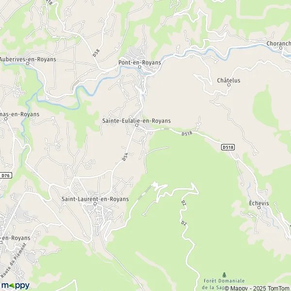 Plan sainteeulalieenroyans carte de sainteeulalieenroyans