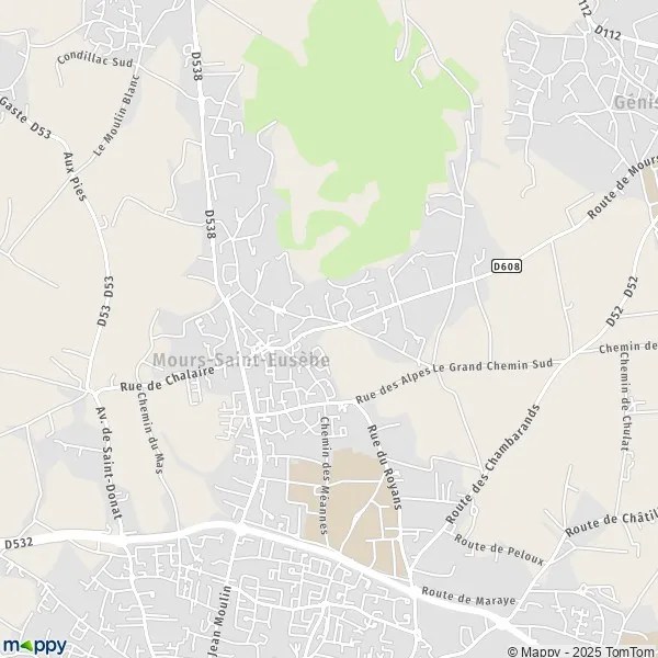 Plan MoursSaintEusèbe carte de MoursSaintEusèbe (26540) et infos