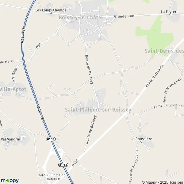 Plan SaintPhilbertsurBoissey carte de SaintPhilbertsurBoissey