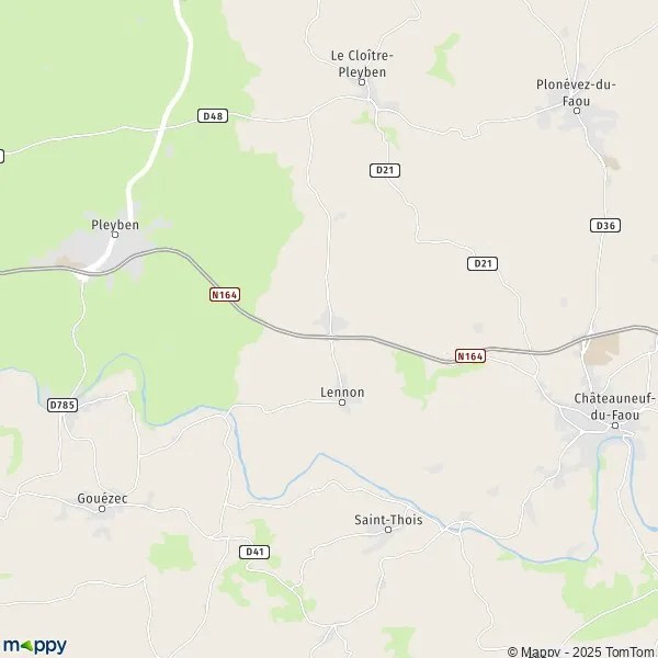 Plan Lennon carte de Lennon (29190) et infos pratiques
