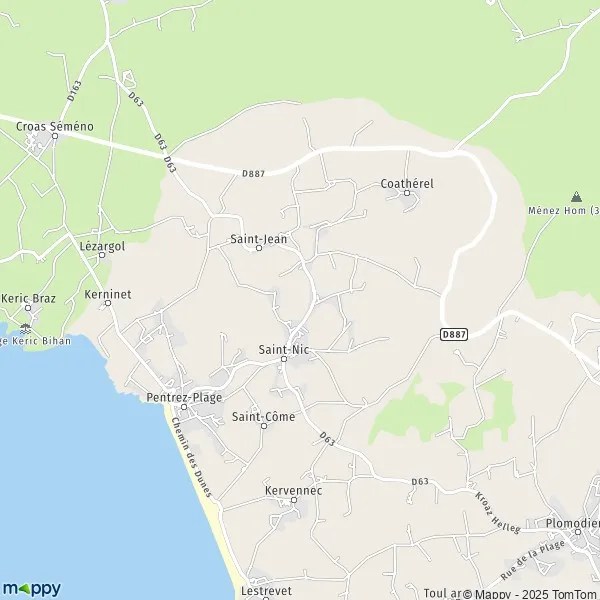 Plan SaintNic carte de SaintNic (29550) et infos pratiques