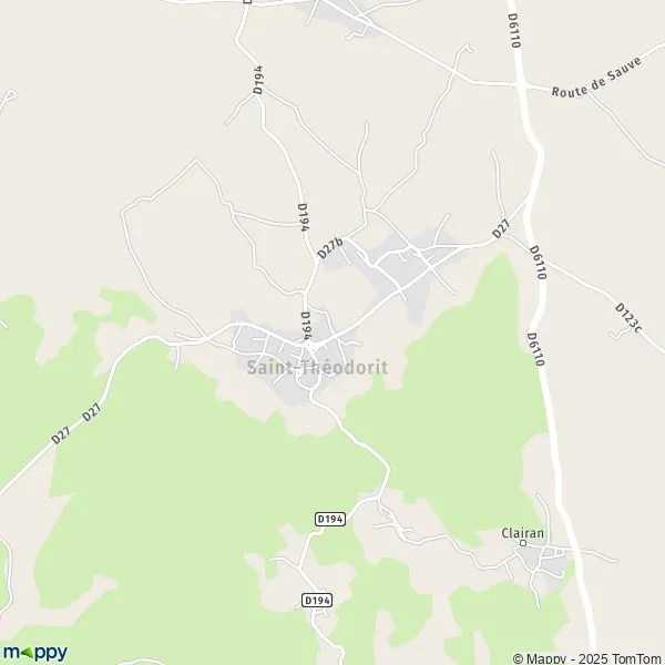 Plan SaintThéodorit carte de SaintThéodorit (30260) et infos pratiques