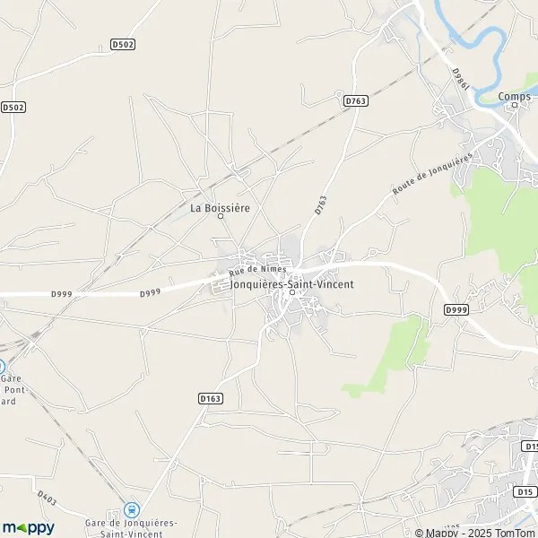 Plan JonquièresSaintVincent carte de JonquièresSaintVincent