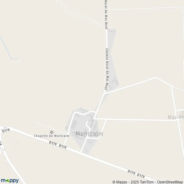 Plan Montcalm carte de Montcalm (30600) et infos pratiques