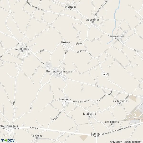 Plan MontégutLauragais carte de MontégutLauragais (31540) et infos