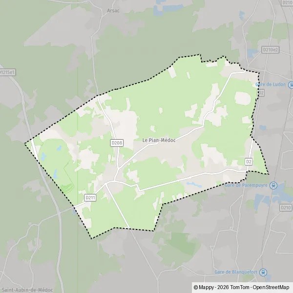 Plan Le PianMédoc carte de Le PianMédoc (33290) et infos pratiques