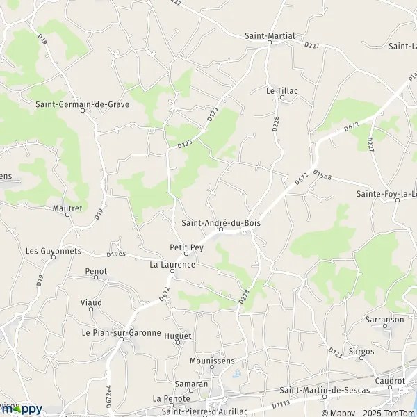 Plan SaintAndréduBois carte de SaintAndréduBois (33490) et