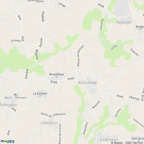 Plan Bellefond carte de Bellefond (33760) et infos pratiques