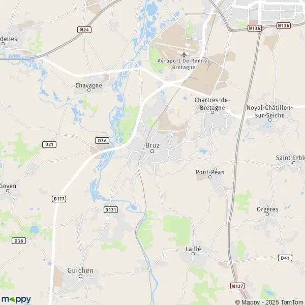 Pain Points Plan bruz carte de bruz (35170) et infos pratiques