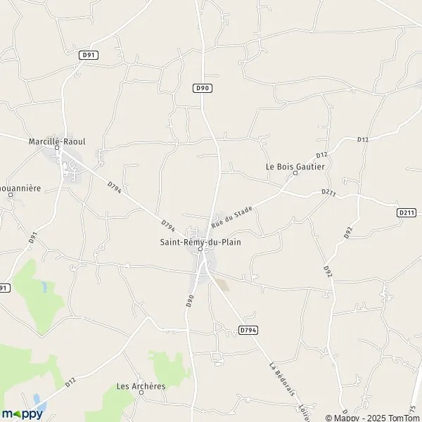 Plan SaintRémyduPlain carte de SaintRémyduPlain (35560) et