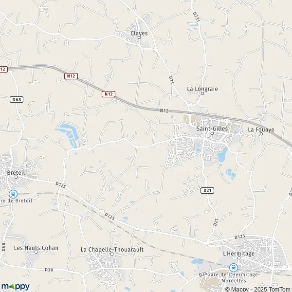 Plan SaintGilles carte de SaintGilles (35590) et infos pratiques