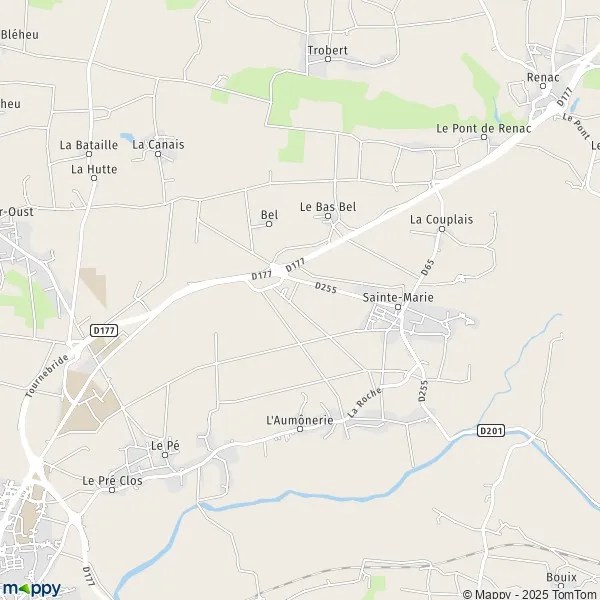 Plan SainteMarie carte de SainteMarie (35600) et infos pratiques