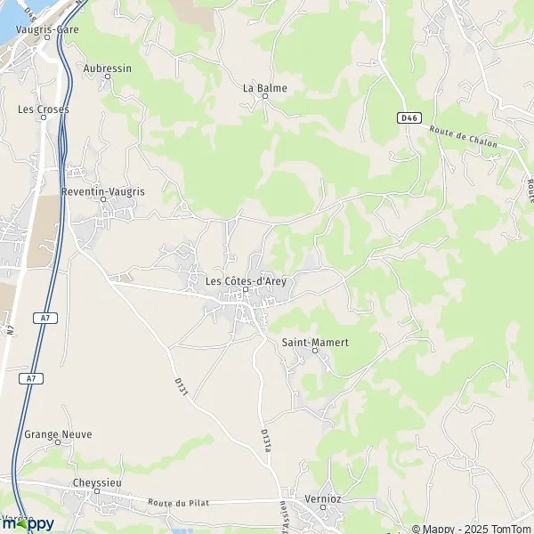Plan Les Côtesd'Arey carte de Les Côtesd'Arey (38138) et infos