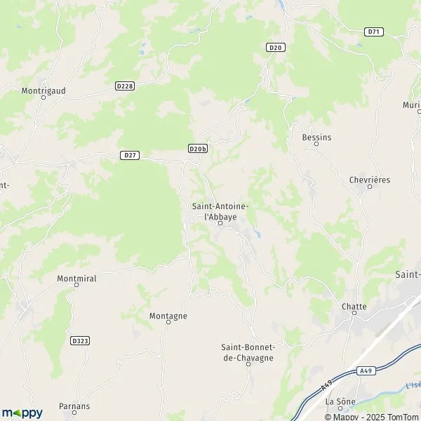 Plan SaintAntoinel'Abbaye carte de SaintAntoinel'Abbaye (38160