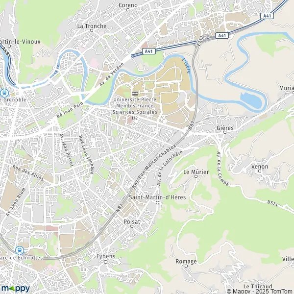 Plan SaintMartind'Hères carte de SaintMartind'Hères (38400) et infos pratiques