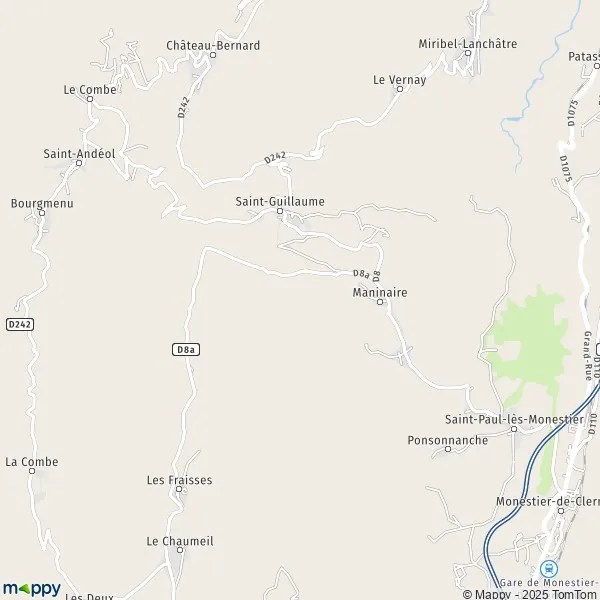 Plan SaintGuillaume carte de SaintGuillaume (38650) et infos pratiques