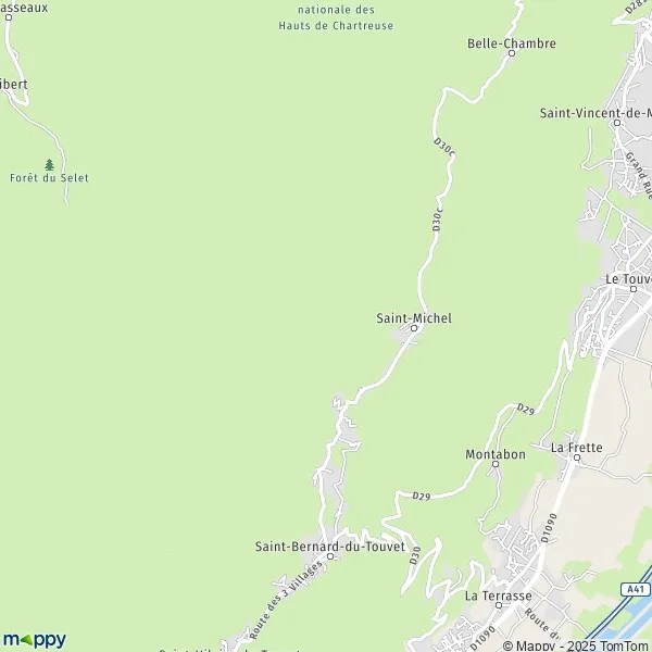 Plan SaintBernardduTouvet carte de SaintBernardduTouvet (38660