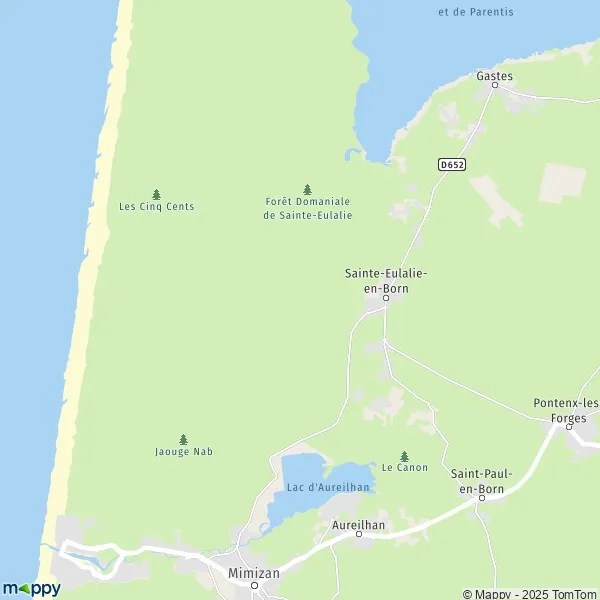 Plan SainteEulalieenBorn carte de SainteEulalieenBorn (40200