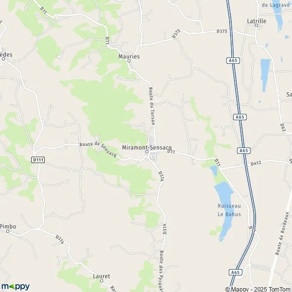 Plan MiramontSensacq carte de MiramontSensacq (40320) et infos