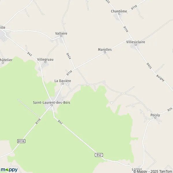 Plan SaintLaurentdesBois carte de SaintLaurentdesBois (41240