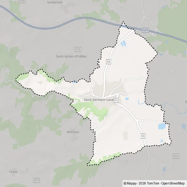 Plan SaintGermainLaval carte de SaintGermainLaval (42260) et