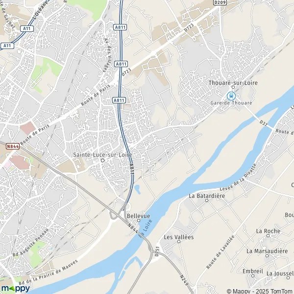Plan SainteLucesurLoire carte de SainteLucesurLoire (44980) et
