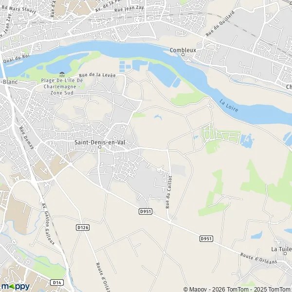 Plan SaintDenisenVal carte de SaintDenisenVal (45560) et infos pratiques