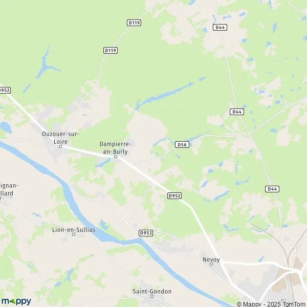 Plan dampierreenburly carte de dampierreenburly (45570) et infos