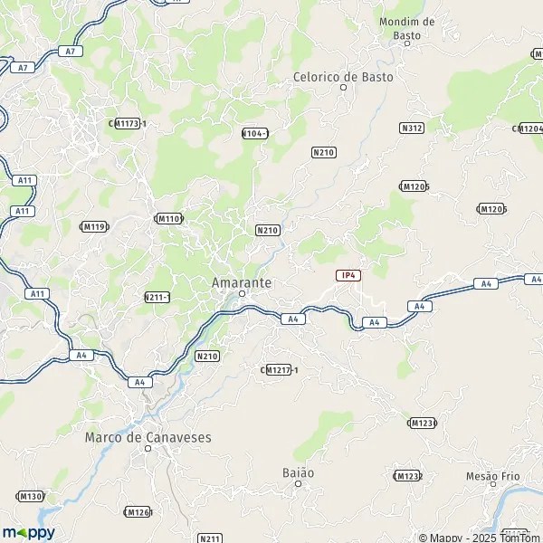 Plan Amarante carte de Amarante (4600) et infos pratiques