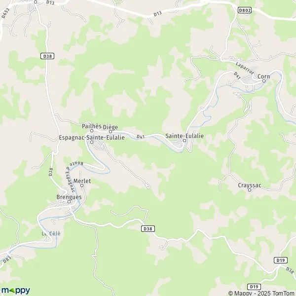 Plan EspagnacSainteEulalie carte de EspagnacSainteEulalie (46320