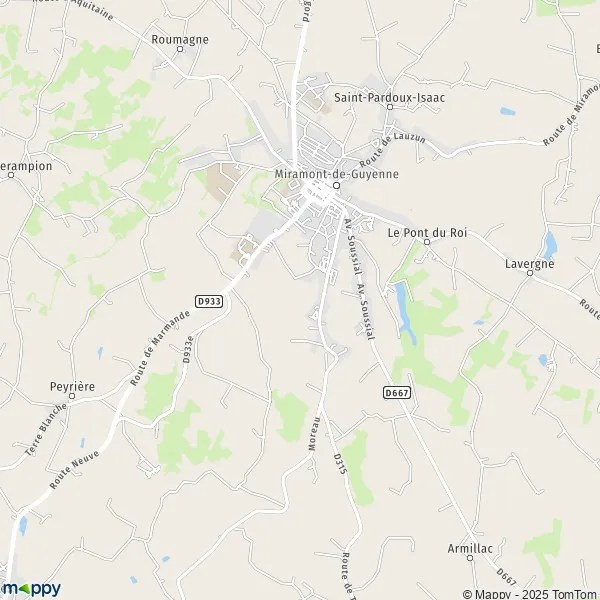 Plan miramontdeguyenne carte de miramontdeguyenne (47800) et