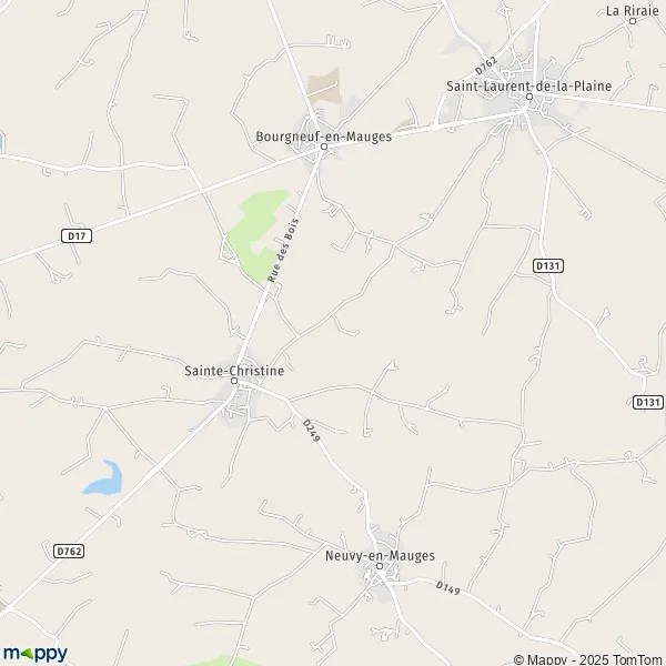 Plan SainteChristine carte de SainteChristine (49120) et infos pratiques