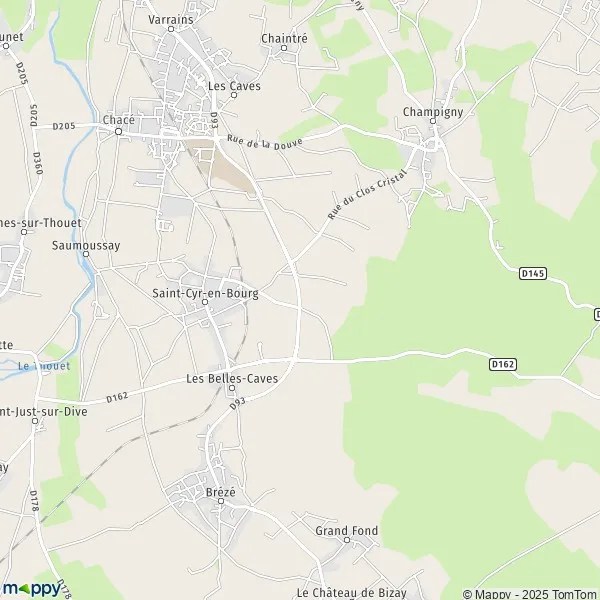 Plan SaintCyrenBourg carte de SaintCyrenBourg (49260) et infos