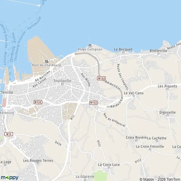 Plan cherbourgencotentin carte de cherbourgencotentin (50100) et
