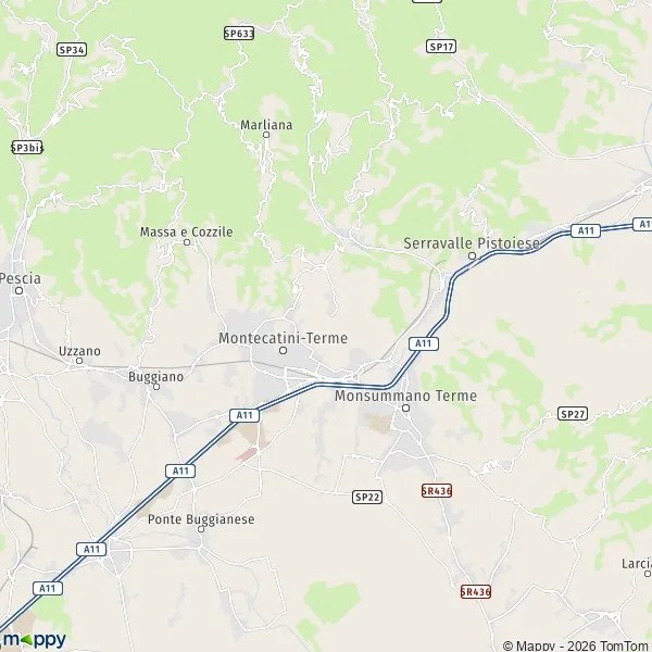 Where is Montecatini Terme (Italy) located on the world maps.