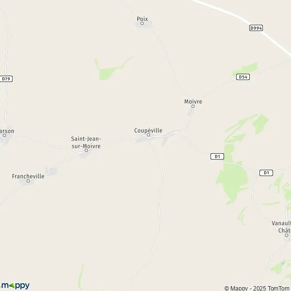 Plan Coupéville carte de Coupéville (51240) et infos pratiques