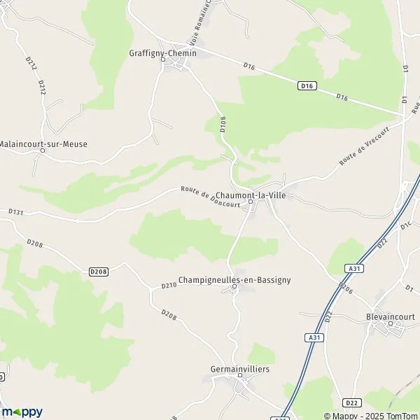 Plan ChaumontlaVille carte de ChaumontlaVille (52150) et infos