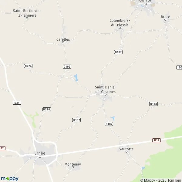 Plan SaintDenisdeGastines carte de SaintDenisdeGastines (53500