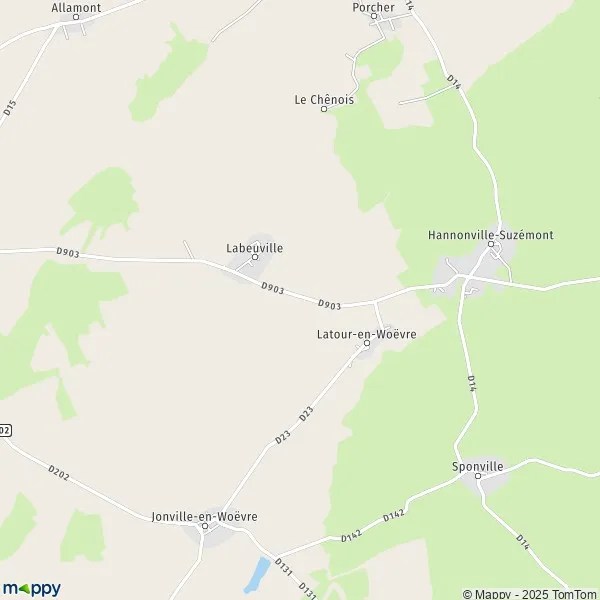 Plan LatourenWoëvre carte de LatourenWoëvre (55160) et infos