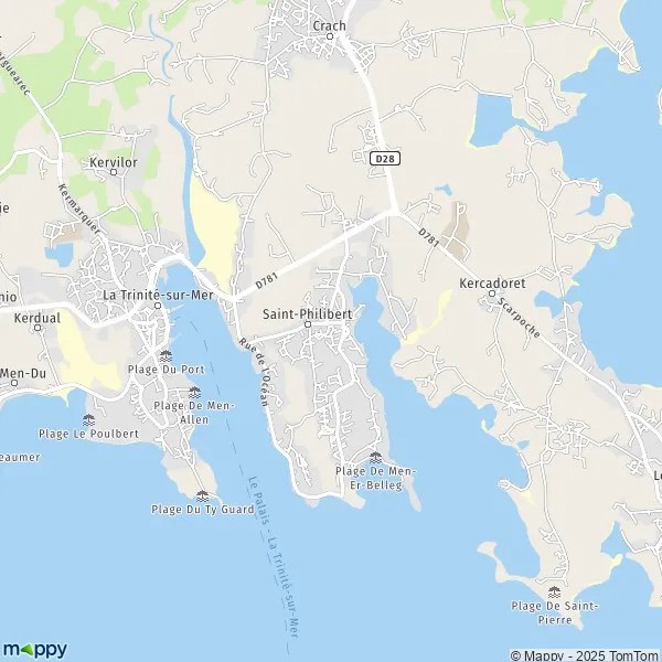 Plan SaintPhilibert carte de SaintPhilibert (56470) et infos pratiques