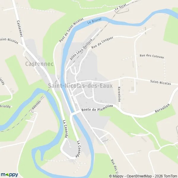 Plan SaintNicolasdesEaux carte de SaintNicolasdesEaux (56930