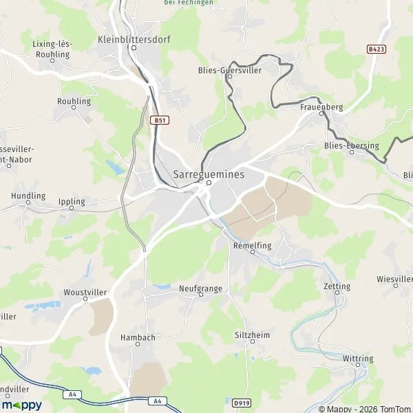 Pain Points Plan sarreguemines carte de sarreguemines (57200) et infos pratiques