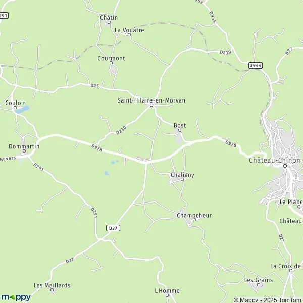 Plan SaintHilaireenMorvan carte de SaintHilaireenMorvan (58120