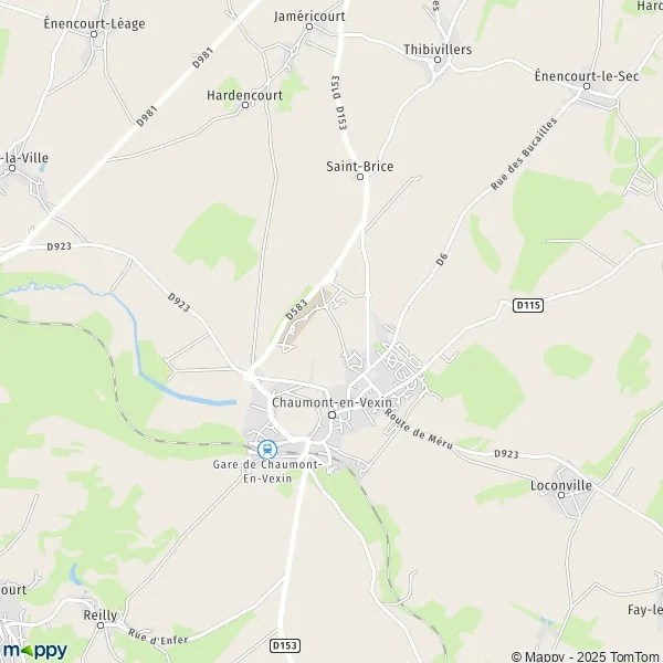Plan ChaumontenVexin carte de ChaumontenVexin (60240) et infos