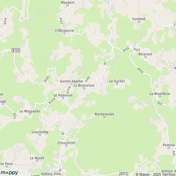 Plan SainteAgathe carte de SainteAgathe (63120) et infos pratiques